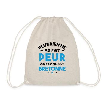 Humour cadeau Pas peur, ma femme est Bretonne - Sac de sport léger - nature - Devant