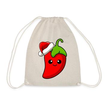Chilli Weihnachten Comic Xmas - Turnbeutel - Natur - Vorne