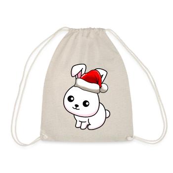 Hase Comic Weihnachten - Turnbeutel - Natur - Vorne