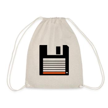 floppy disk 3 inch 15 - Drawstring Bag - nature - Front