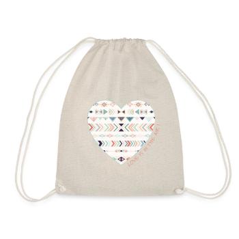 Boho Herz - Turnbeutel - Natur - Vorne