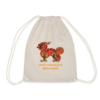 Vietnamesisches Neujahr Drache Vietnam I Geschenk - Turnbeutel - Natur - Vorne