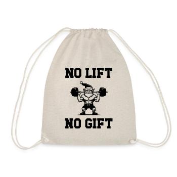No Lift No Gift - Starker Weihnachtself - Turnbeutel - Natur - Vorne