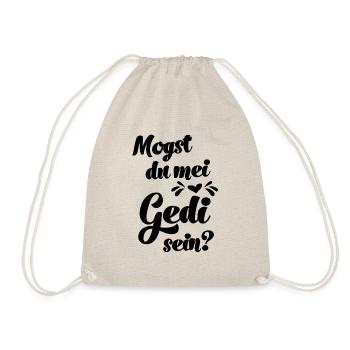 Mogst du mei Gedi sein Patenonkel fragen Taufe - Turnbeutel - Natur - Vorne