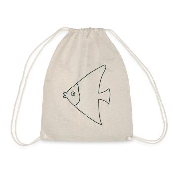 funny cute angel fish - Drawstring Bag - nature - Front