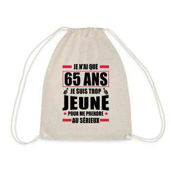 j ai 65 ans / cadeau anniversaire 65 ans - Sac de sport léger - nature - Devant