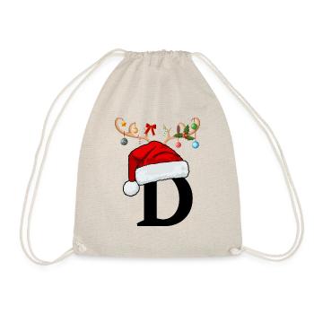 Lettre D bonnet de Noël - Sac de sport léger - nature - Devant
