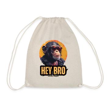 Monkey Sunglasses Cool Hey Bro - Drawstring Bag - nature - Front