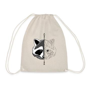 Minimalist Raccoon - Drawstring Bag - nature - Front