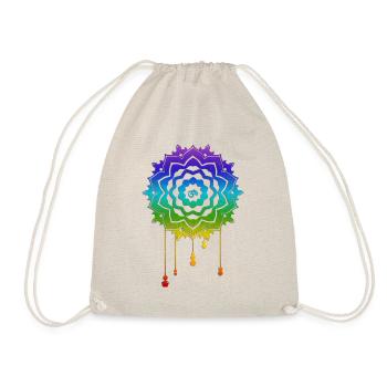 Chakra Mandala Om - Drawstring Bag - nature - Front