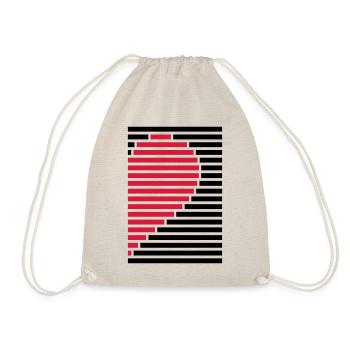 heart partner shirt right - Drawstring Bag - nature - Front