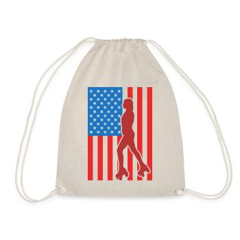 Rollschuhlaufen USA Flagge - Turnbeutel - Natur - Vorne