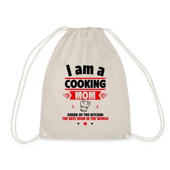 Cooking Mom: Queen of the Kitchen, Mother's Day Gift - Drawstring Bag - nature - Front