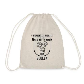 Boule Boccia Alter Mann Renter Sport Verein - Turnbeutel - Natur - Vorne