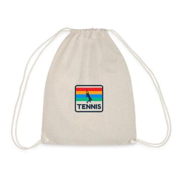 Vintage Tennis Logo Tennis Trainer Design 80s - Turnbeutel - Natur - Vorne