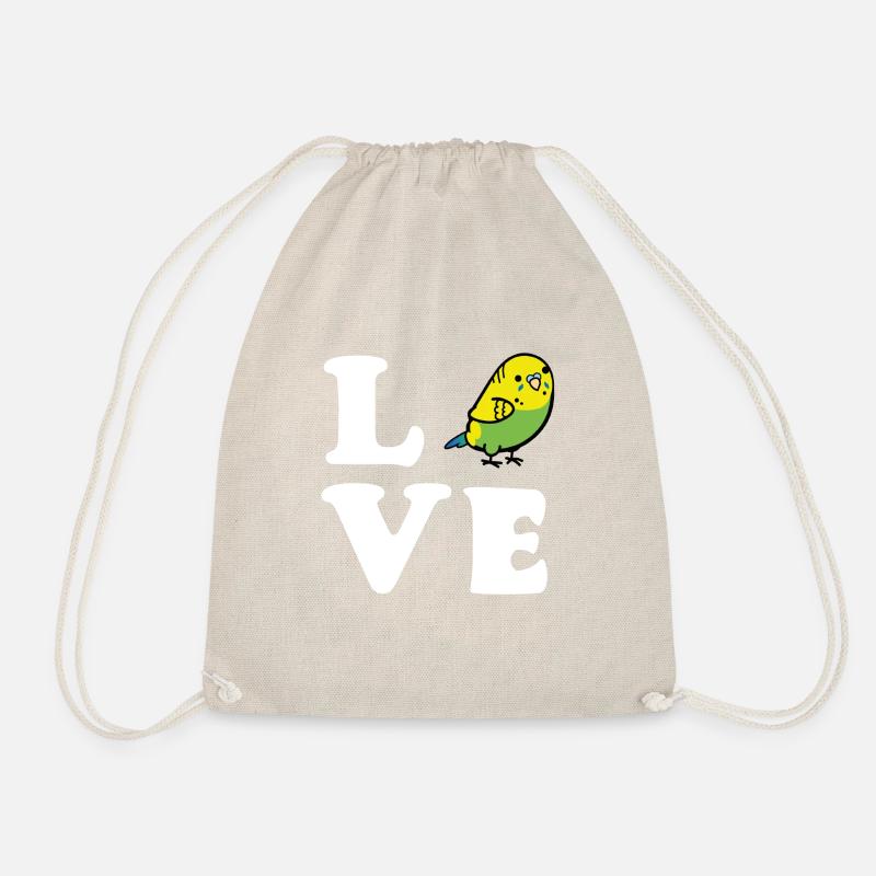 Love Budgie white - Drawstring Bag - nature