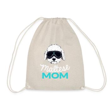 Maltesische Mama Vintage Hund Retro - Turnbeutel - Natur - Vorne