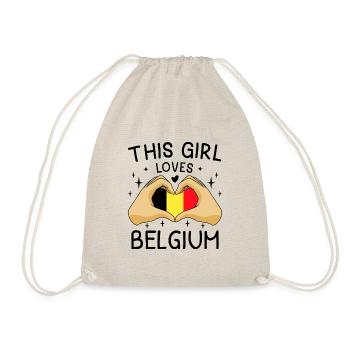 Belgien Flagge Vintage Belgische Fahne Used Look - Turnbeutel - Natur - Vorne
