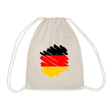 Deutschland Flagge Deutsche Fahne Used Look Heimat - Turnbeutel - Natur - Vorne
