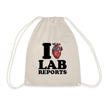 I love lab reports - Drawstring Bag - nature - Front