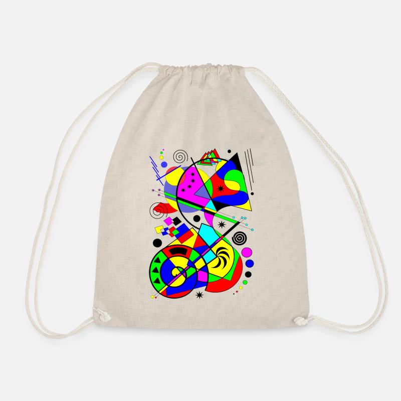 abstract art colorful pattern multicolored paints shapes - Drawstring Bag - nature
