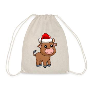 Stier Comic Weihnachten - Turnbeutel - Natur - Vorne