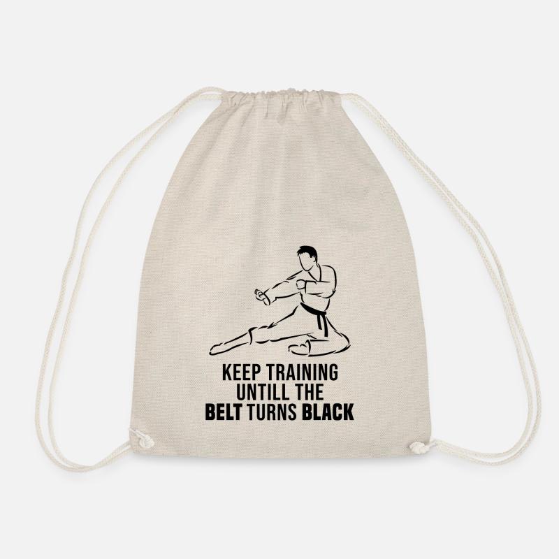 Keep training until the belt turns black - Turnbeutel - Natur