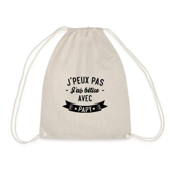 J'peux pas j'ai bêtise avec papy - Sac de sport léger - nature - Devant