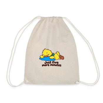 Sleepy Duck – Nur noch fünf Minuten - Turnbeutel - Natur - Vorne