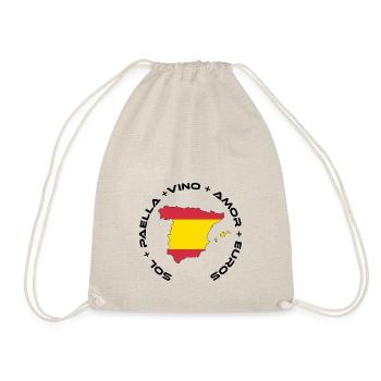 Spanien | Sol, Paella, Vino, Amor und Euros - Turnbeutel - Natur - Vorne