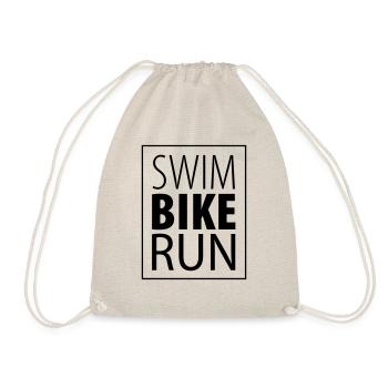 swim – bike – run – Triathlon (dh) - Turnbeutel - Natur - Vorne