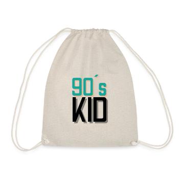 90`s Kid/ Retro/ Jahrgang/90er Kinder - Turnbeutel - Natur - Vorne