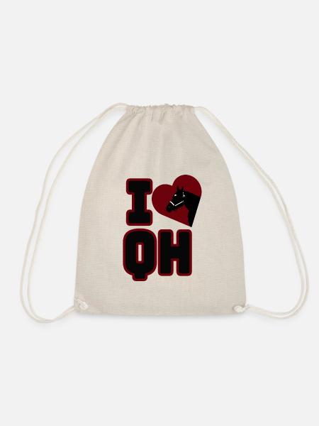I LOVE QH - Turnbeutel - Natur