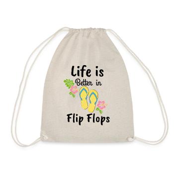la vie est meilleure en tongs - Sac de sport léger - nature - Devant