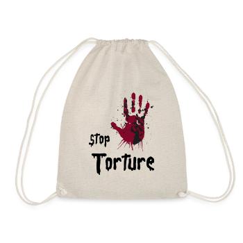 Stop Torture. Human Rights Activist - Drawstring Bag - nature - Front