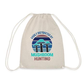 Distracted by Mushrooms Ironic Quote Nature - Drawstring Bag - nature - Front
