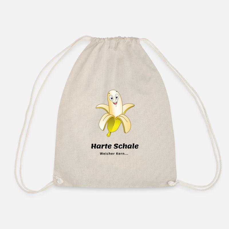 Banane - harte Schale, weicher Kern - Turnbeutel - Natur