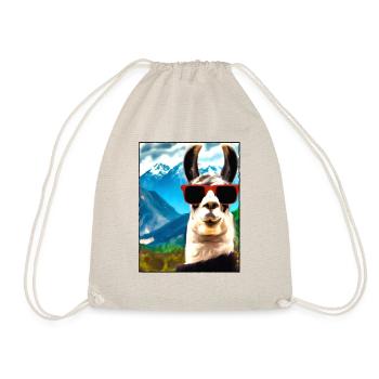 Lama Portrait Mountain Gift - Drawstring Bag - nature - Front
