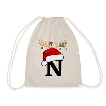 Lettre N bonnet de Noël - Sac de sport léger - nature - Devant