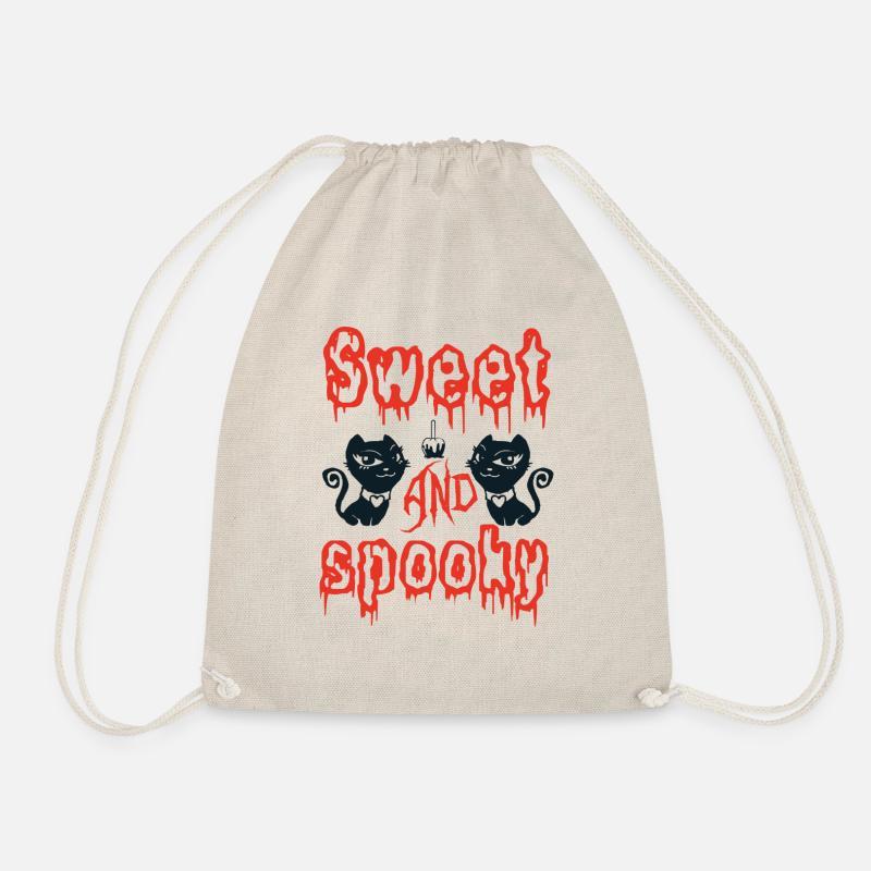Chats noirs doux et effrayants Joyeux Halloween TShirt - Sac de sport léger - nature