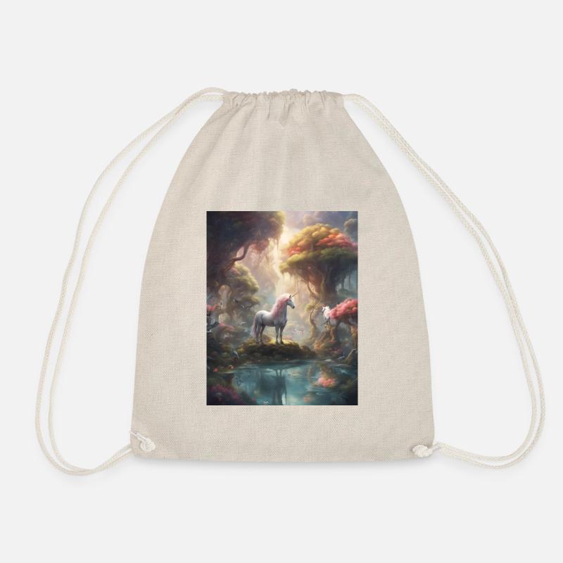 Unicorn in the forest - Drawstring Bag - nature