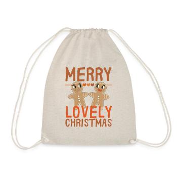 Merry lovely Christmas - Turnbeutel - Natur - Vorne