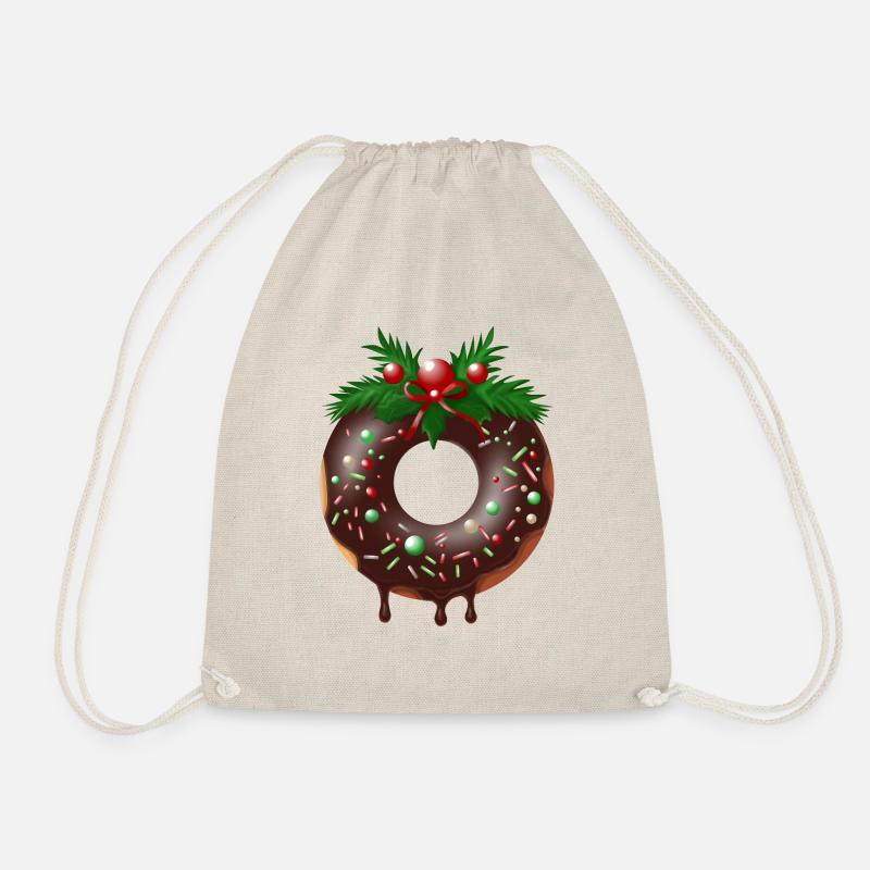 Weihnachtlicher Donut - Turnbeutel - Natur