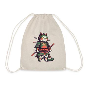 Samurai Cat - Drawstring Bag - nature - Front