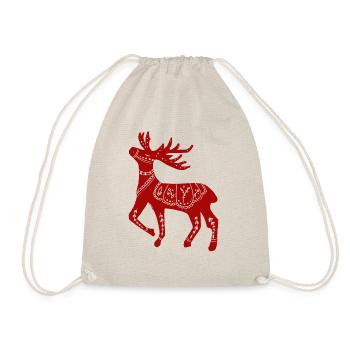 Schweden Schweden dalarna dala Pferd Pferd Frohe Weihnachten Elch - Turnbeutel - Natur - Vorne