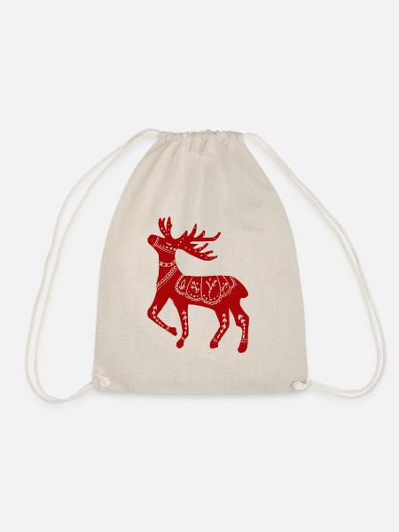 Schweden Schweden dalarna dala Pferd Pferd Frohe Weihnachten Elch - Turnbeutel - Natur