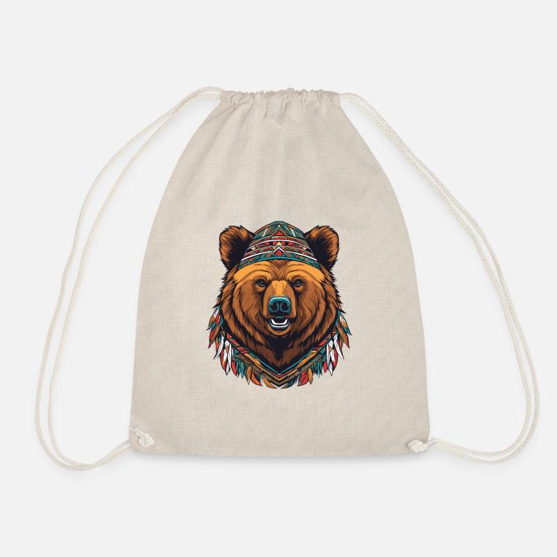 Grizzly Bear - Drawstring Bag - nature