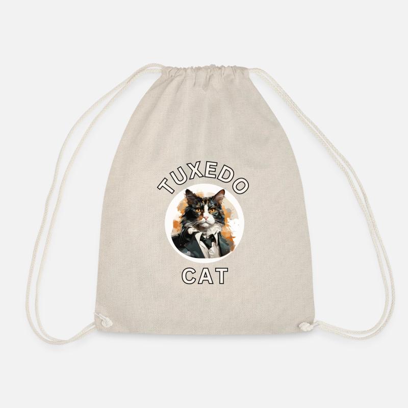 Tuxedo Cat - Drawstring Bag - nature