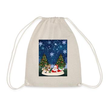 Weihnachtsmann-Spaß - Turnbeutel - Natur - Vorne