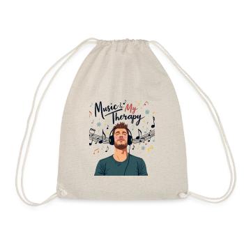 Music is my therapy - Drawstring Bag - nature - Front